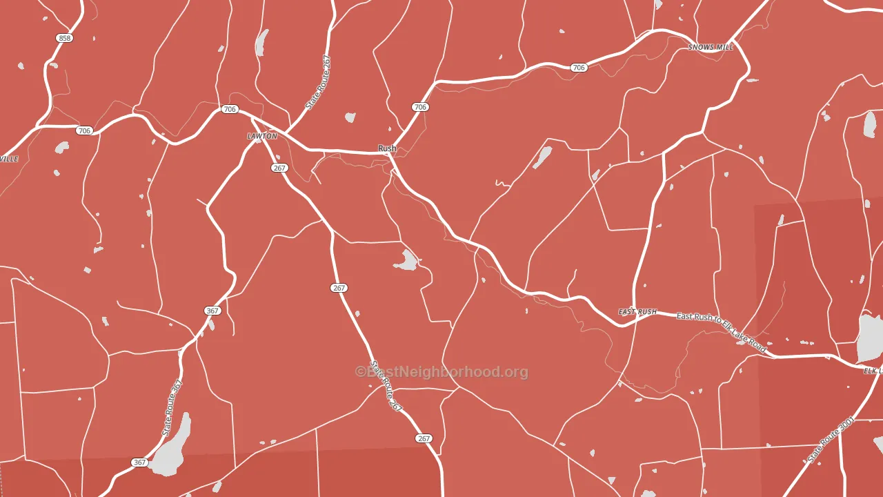 Rush, PA block-group political-lean map
