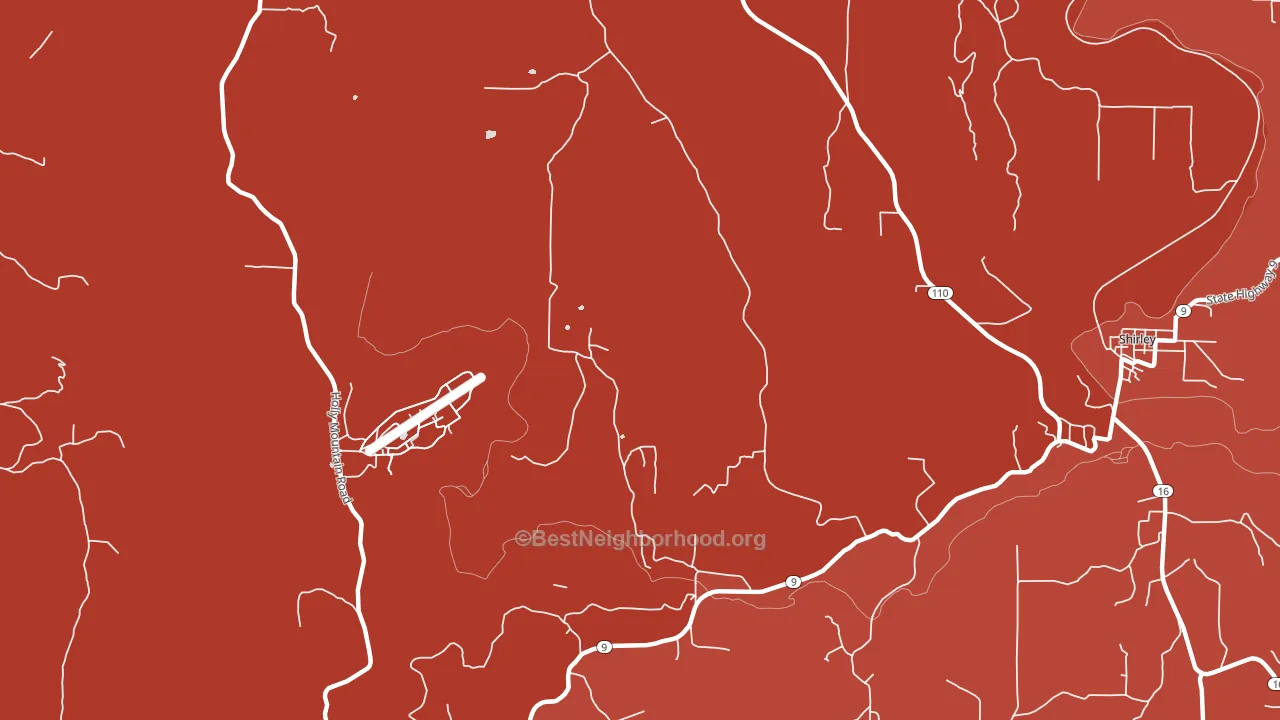 Rushing, AR block-group political-lean map