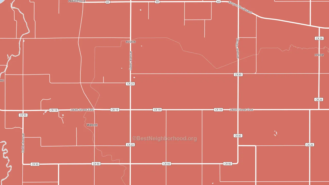 Ruskin, MN block-group political-lean map