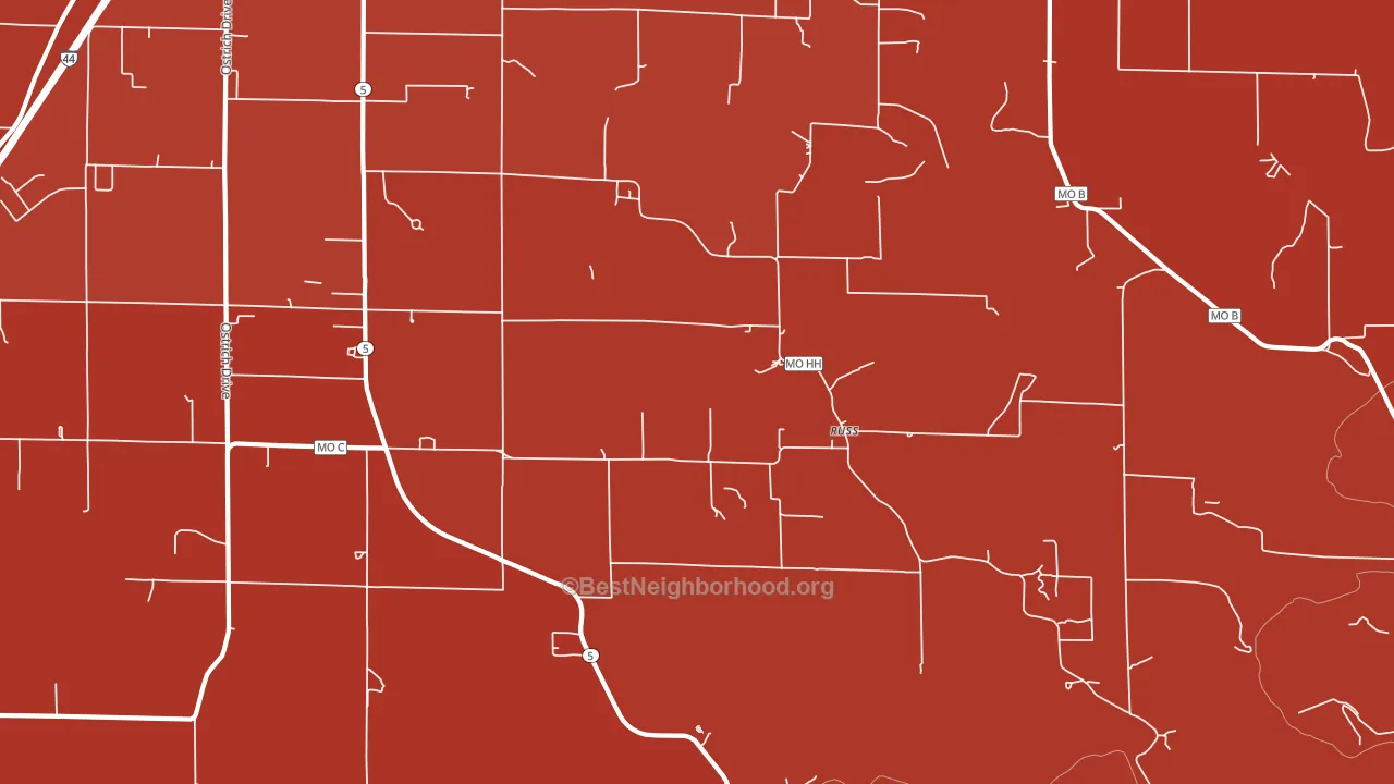 Russ, MO block-group political-lean map