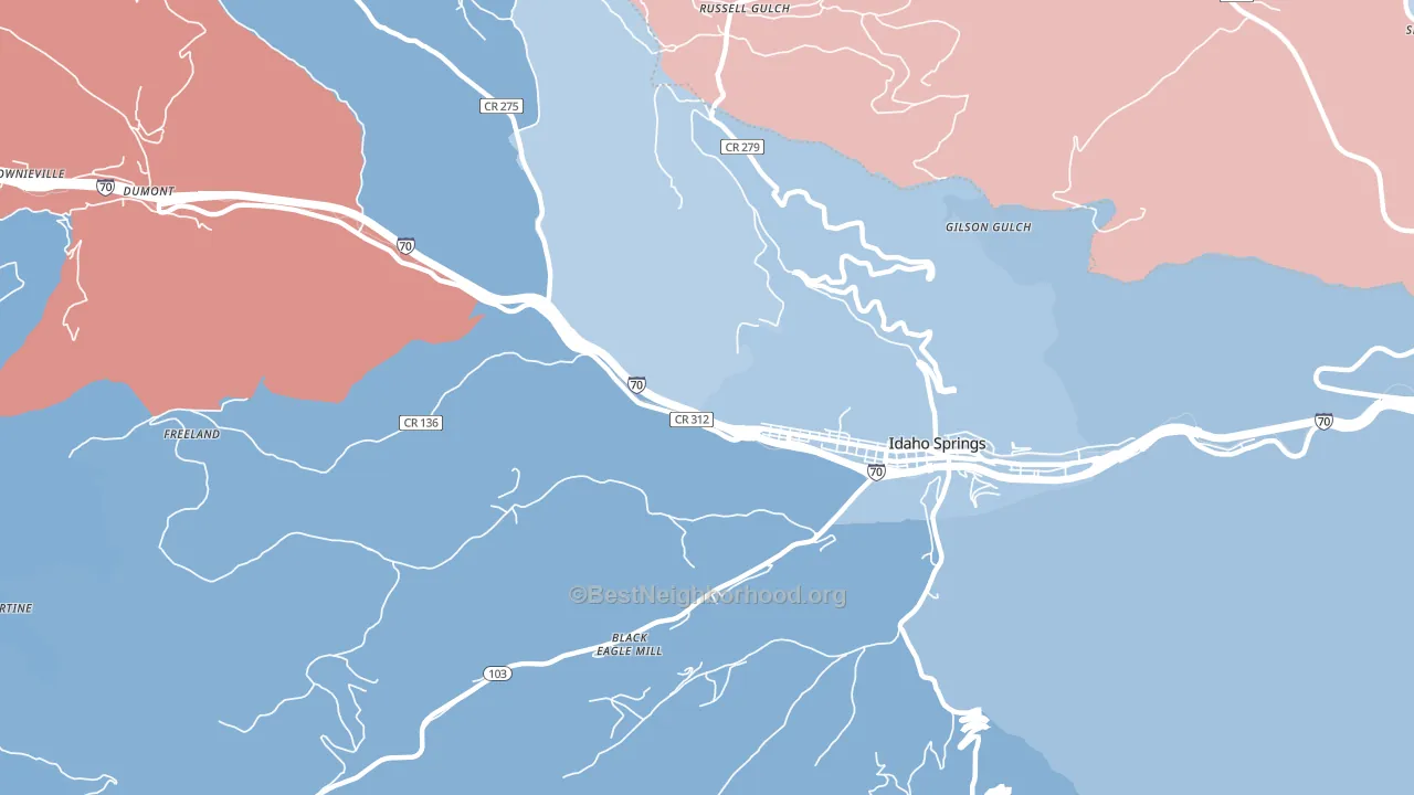 Russell Gulch, CO block-group political-lean map