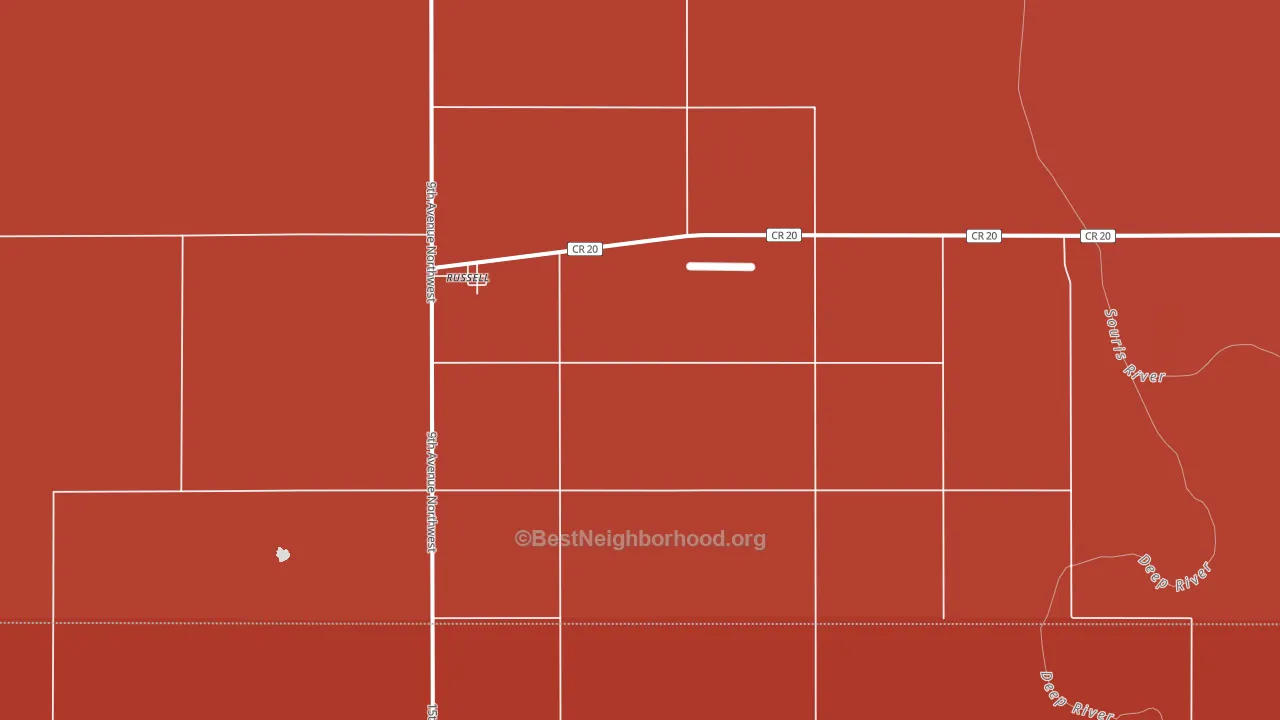 Russell, ND block-group political-lean map