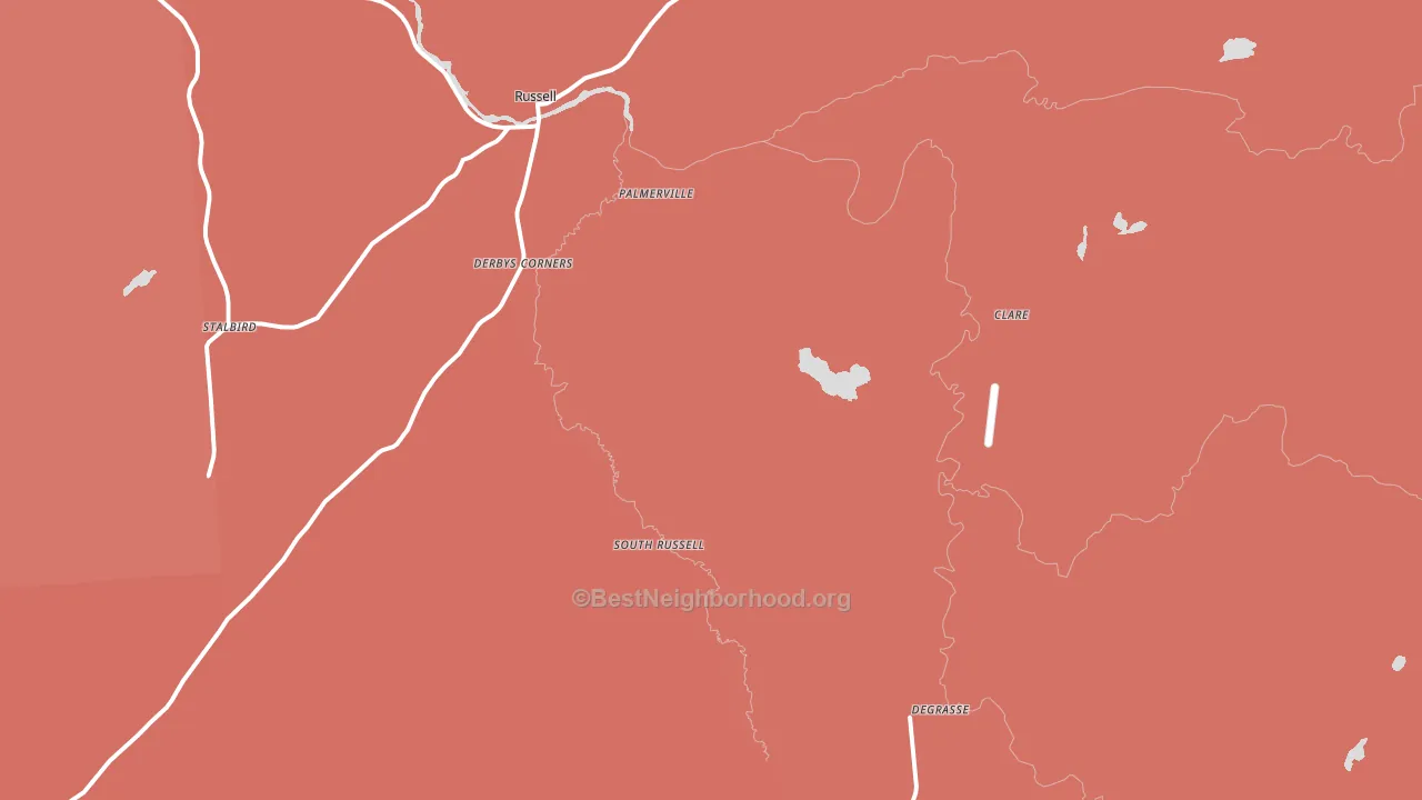 Russell, NY block-group political-lean map