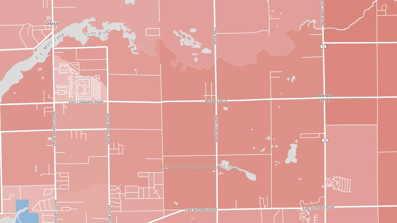 Russellville, MI block-group political-lean map