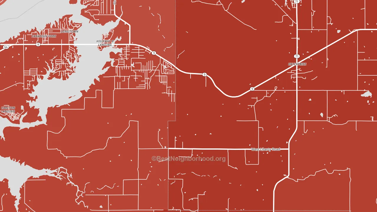 Russellville, OK block-group political-lean map