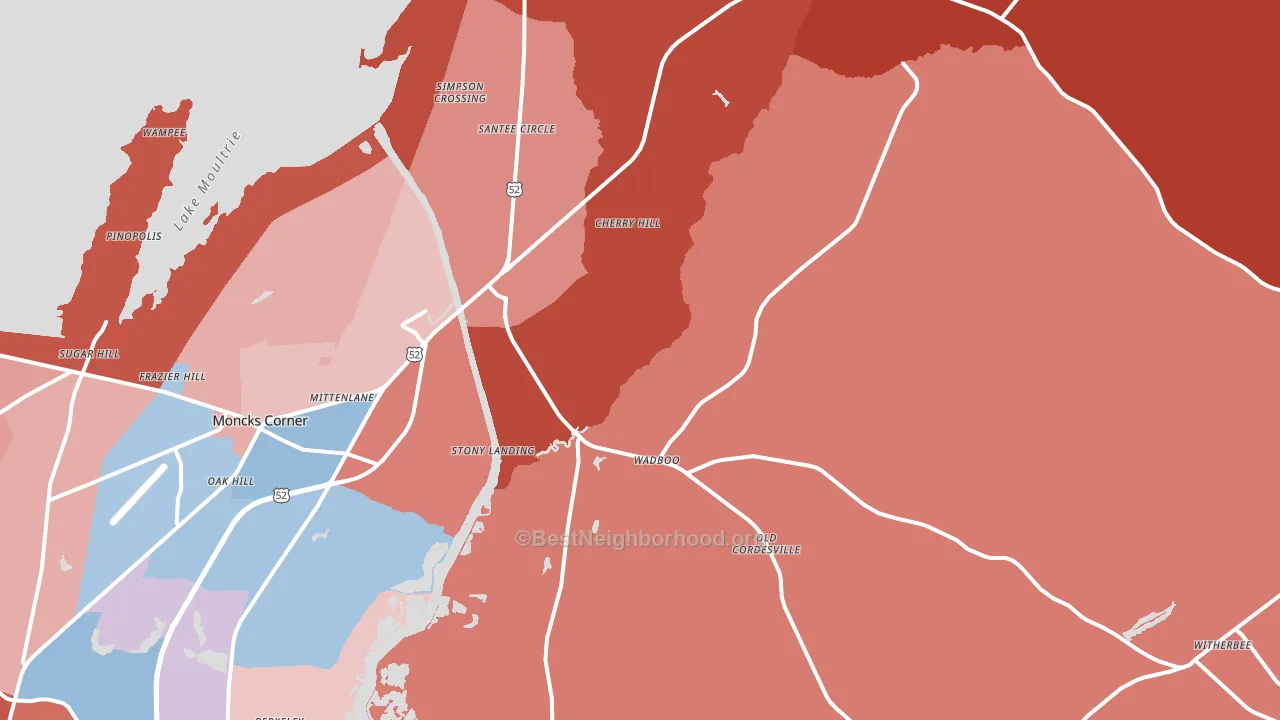 Russellville, SC block-group political-lean map