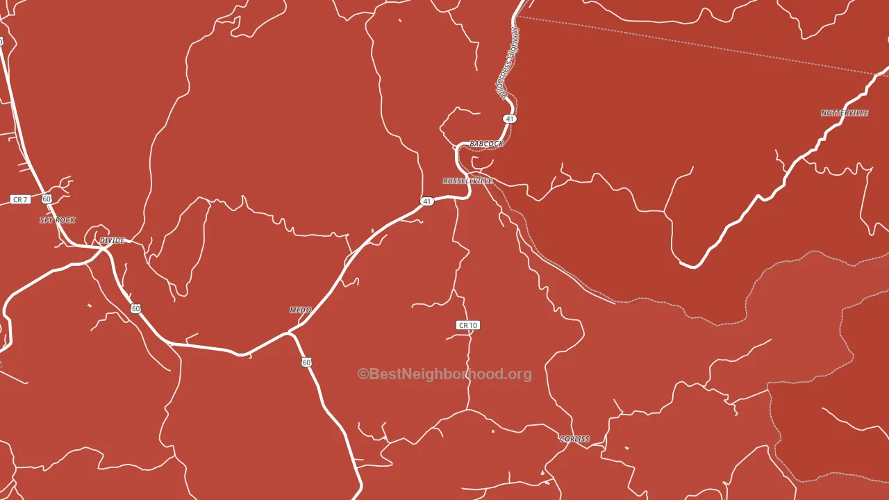 Russellville, WV block-group political-lean map