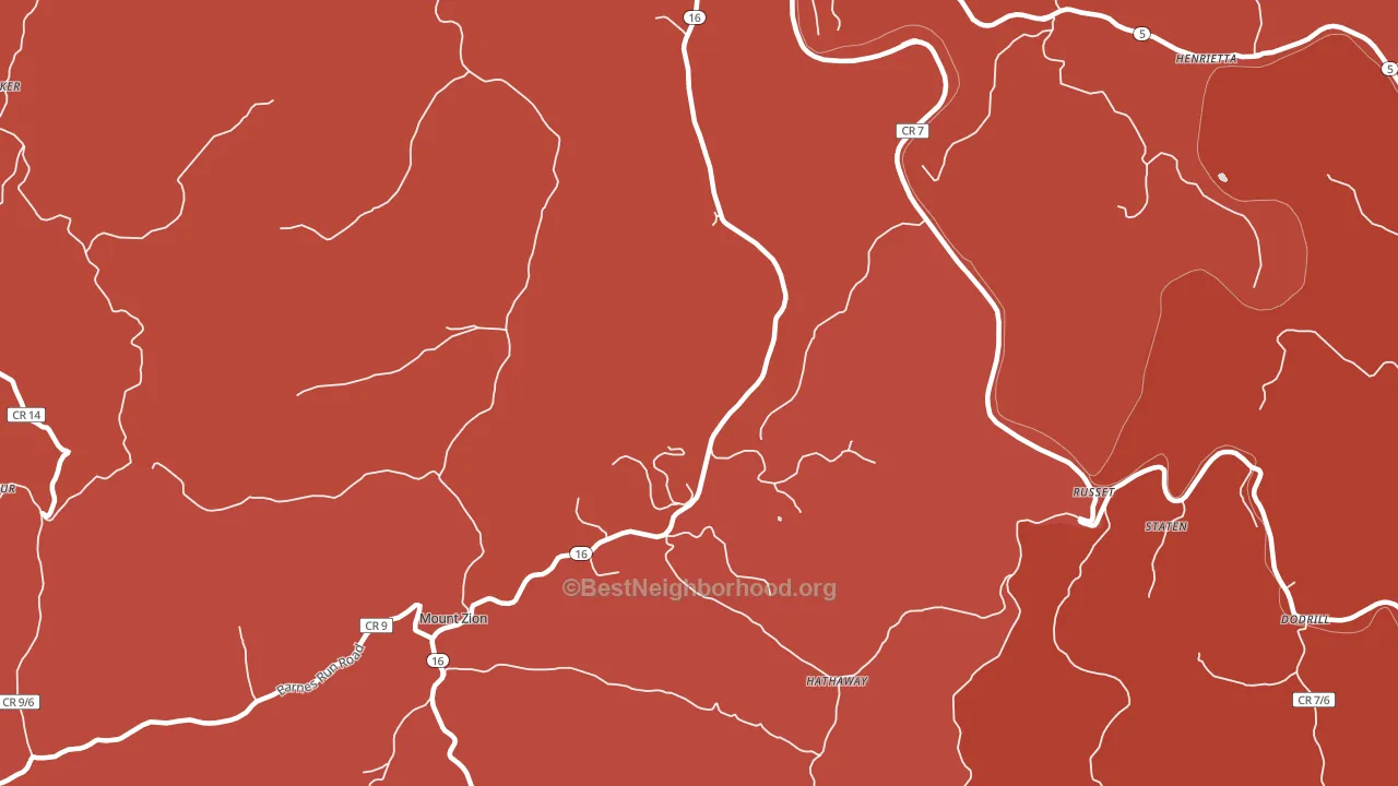 Russet, WV block-group political-lean map
