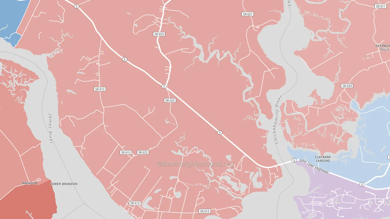 Rustic, VA block-group political-lean map