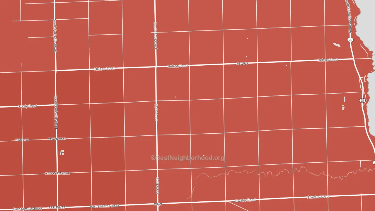 Ruth, MI block-group political-lean map