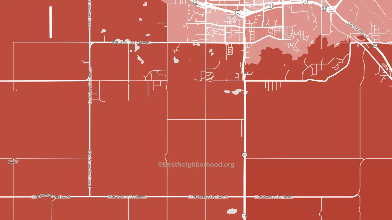 Ruthville, ND block-group political-lean map