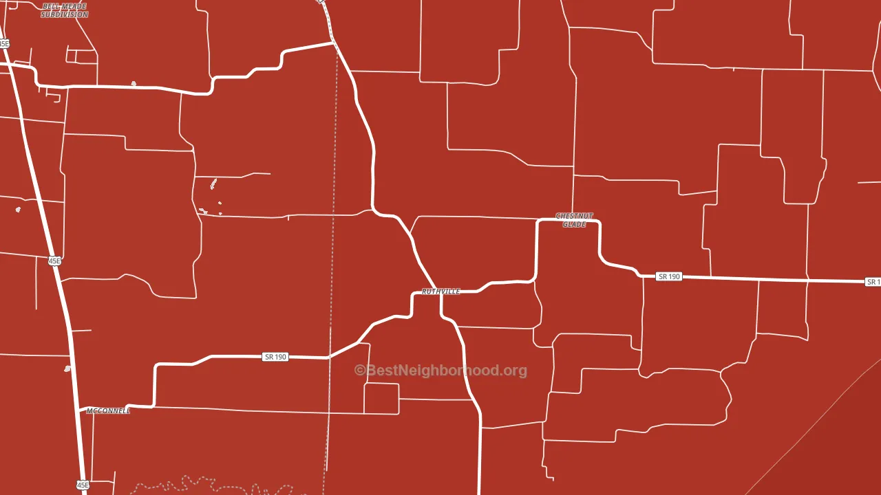 Ruthville, TN block-group political-lean map