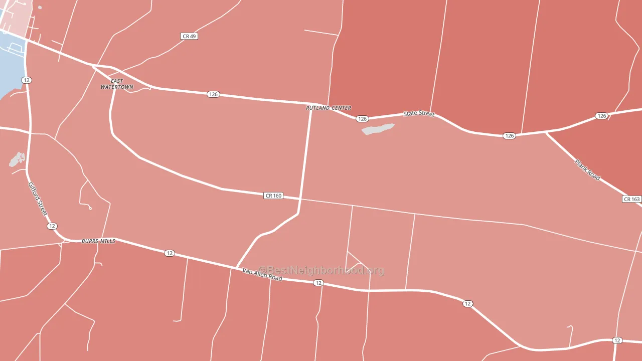 Rutland Center, NY block-group political-lean map
