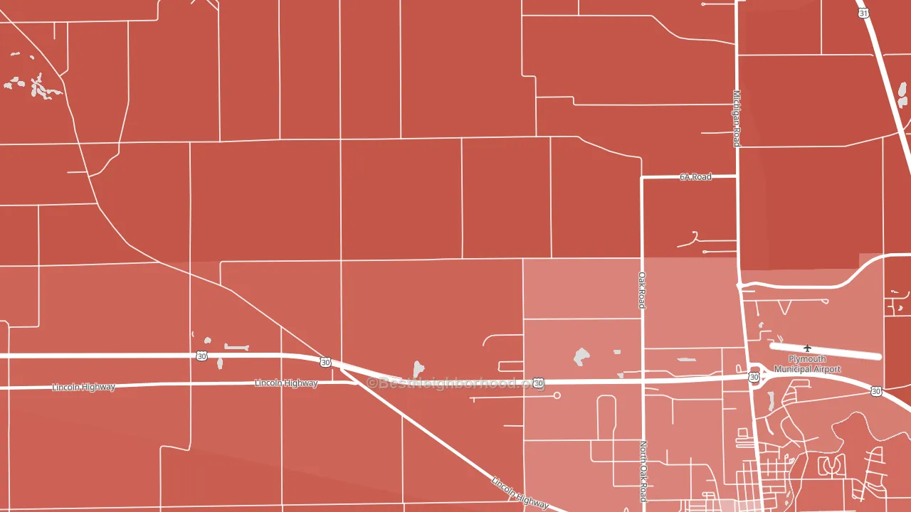 Rutland, IN block-group political-lean map