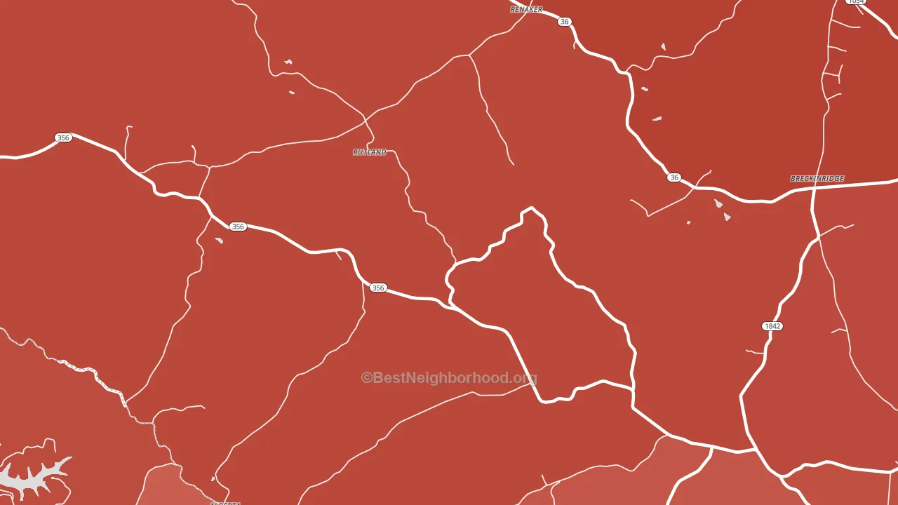 Rutland, KY block-group political-lean map