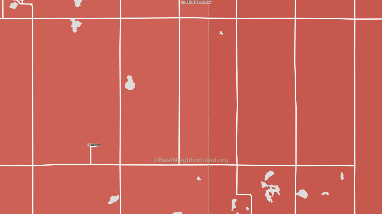 Rutland, SD block-group political-lean map