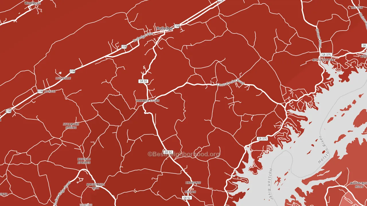 Rutledge, TN block-group political-lean map