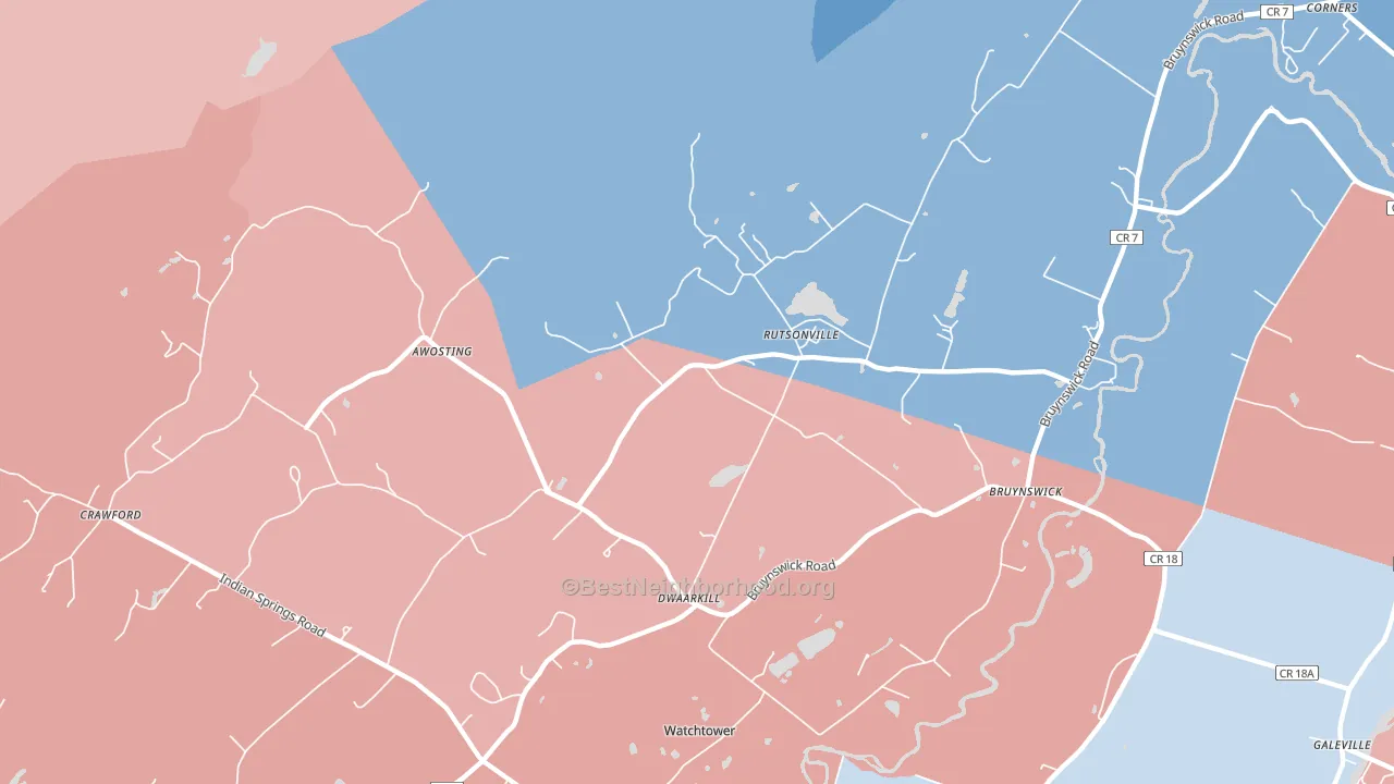 Rutsonville, NY block-group political-lean map