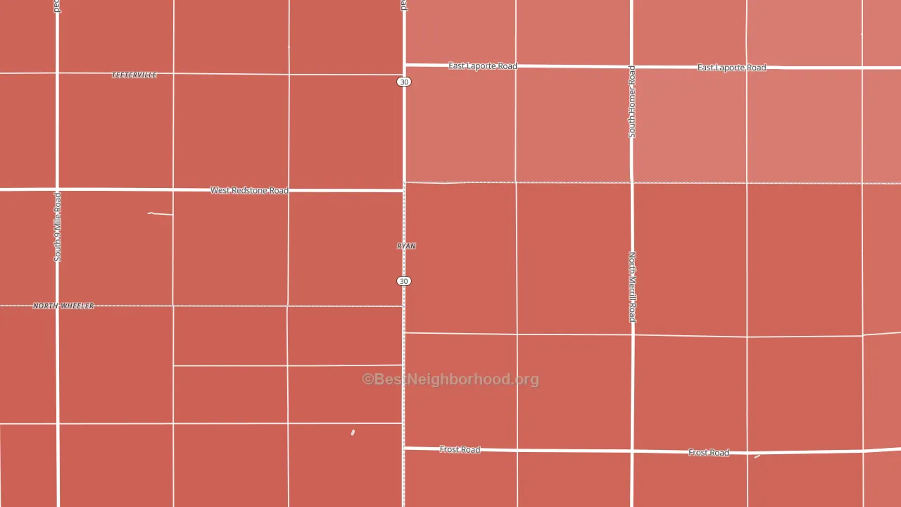 Ryan, MI block-group political-lean map