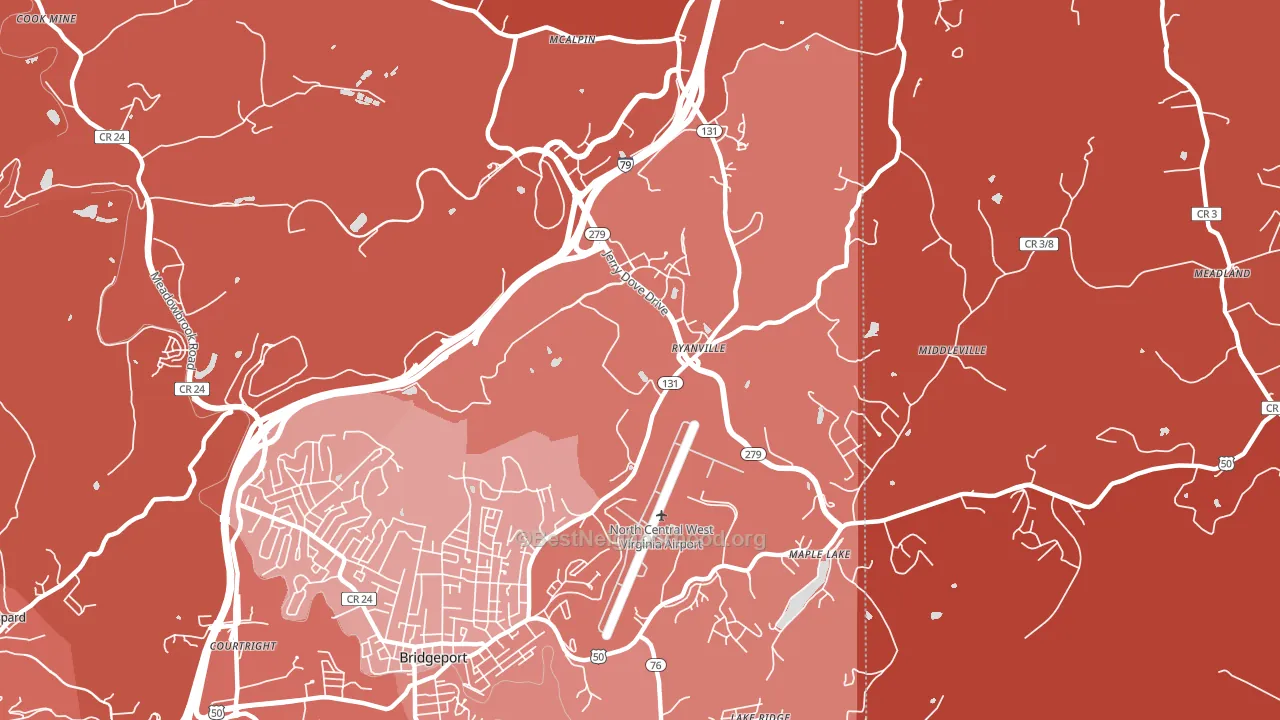 Ryanville, WV block-group political-lean map