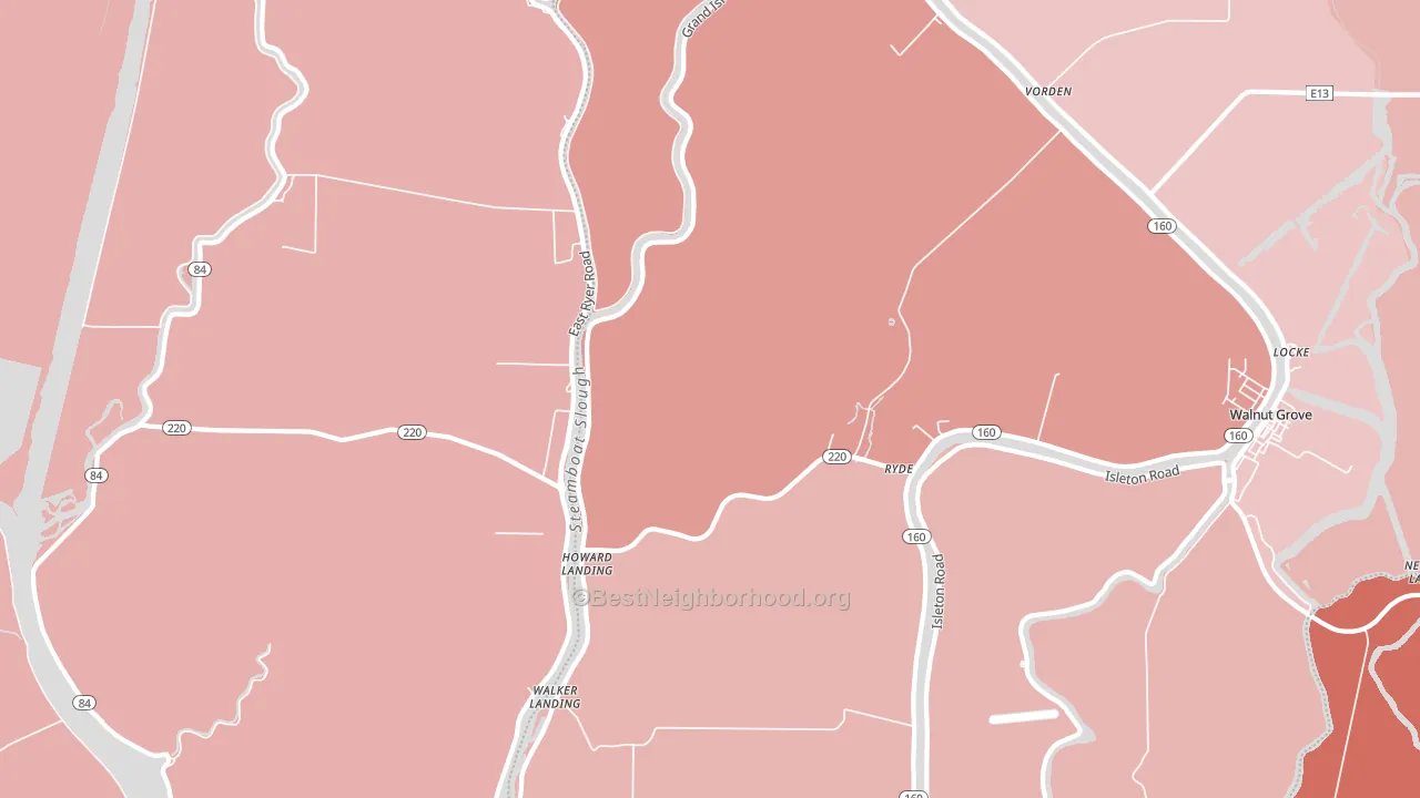 Ryde, CA block-group political-lean map