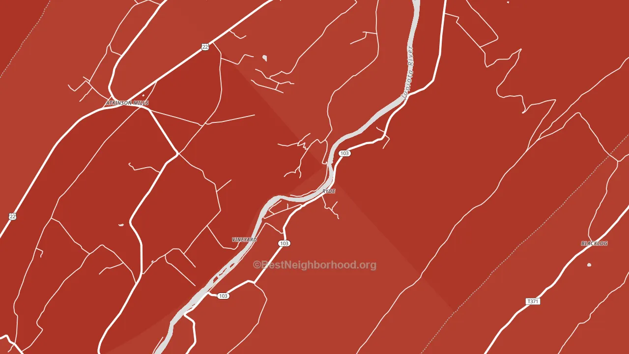 Ryde, PA block-group political-lean map
