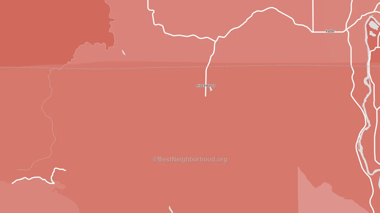 Ryderwood, WA block-group political-lean map