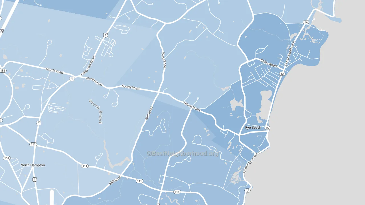 Rye Beach, NH block-group political-lean map