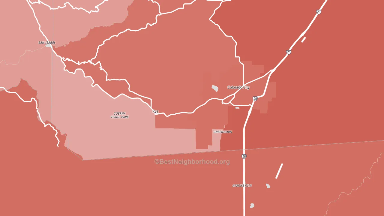 Rye, CO block-group political-lean map