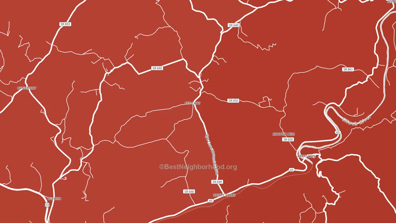 Rye Cove, VA block-group political-lean map