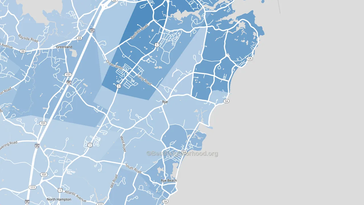 Rye, NH block-group political-lean map