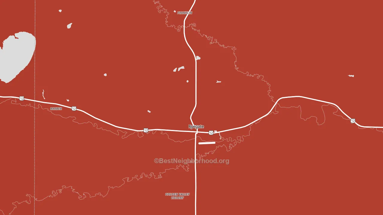 Ryegate, MT block-group political-lean map