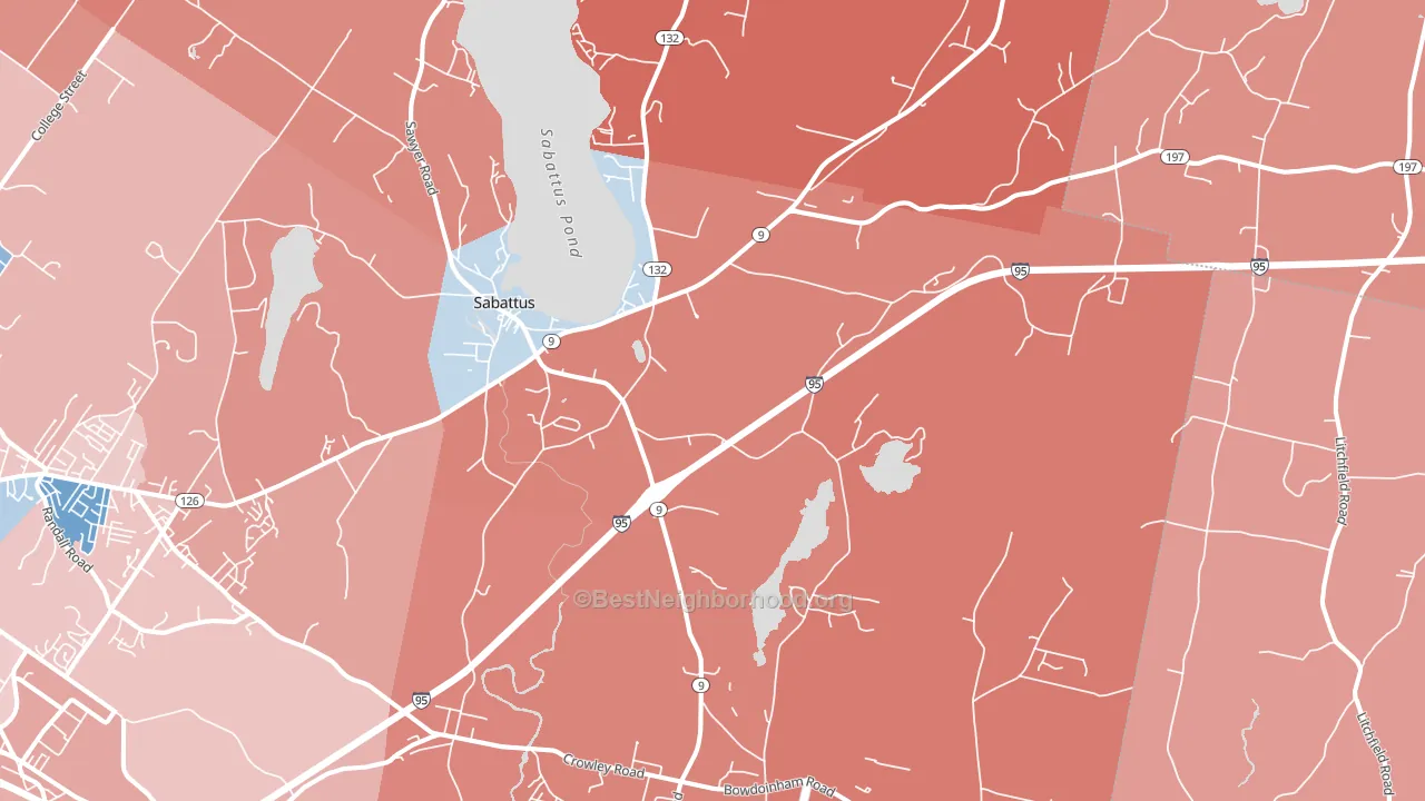 Sabattus, ME block-group political-lean map