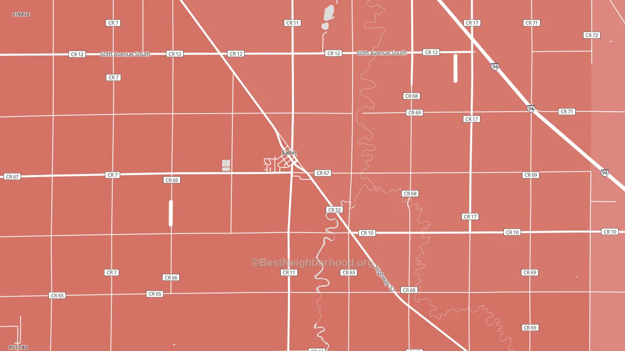 Sabin, MN block-group political-lean map