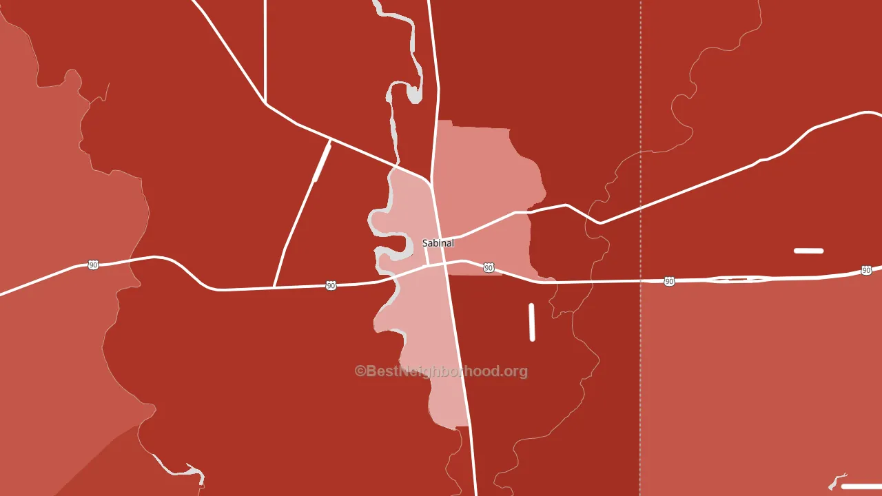 Sabinal, TX block-group political-lean map