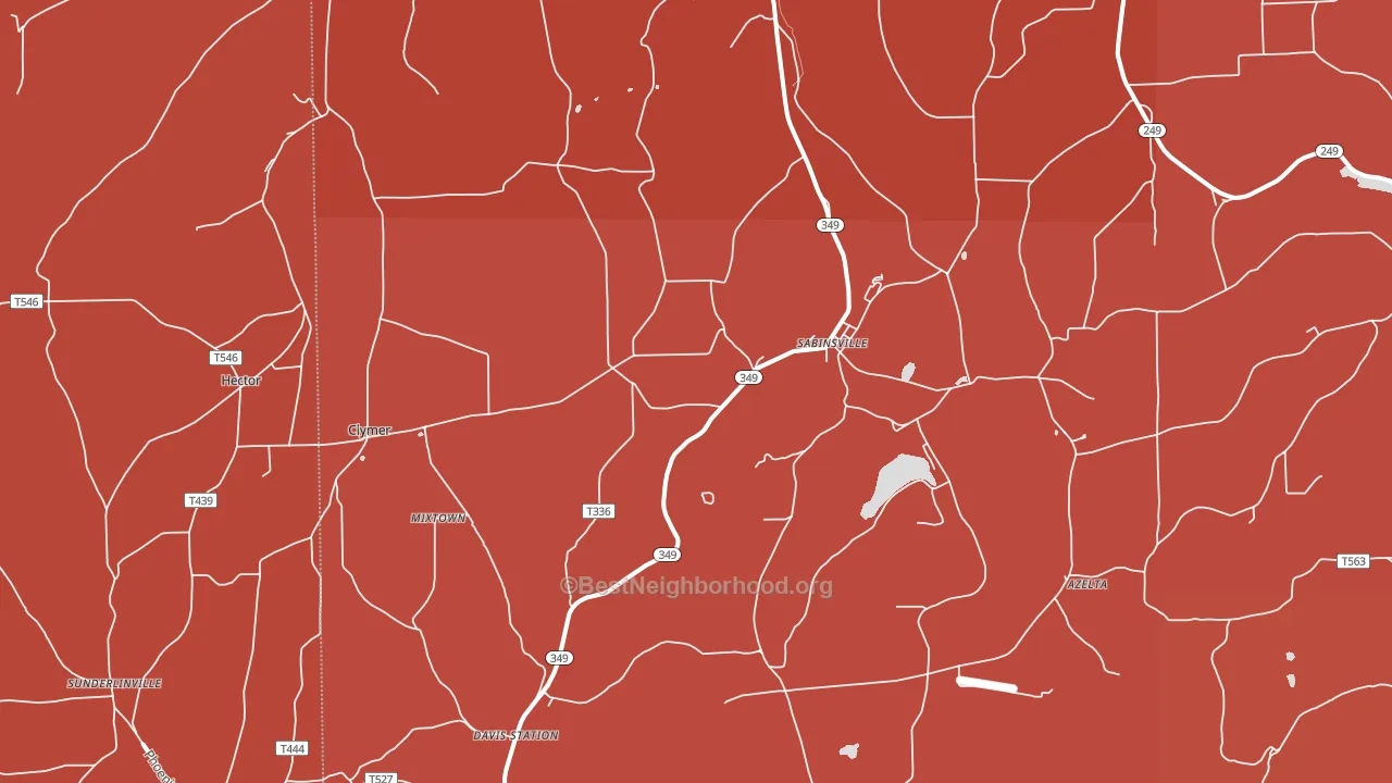 Sabinsville, PA block-group political-lean map