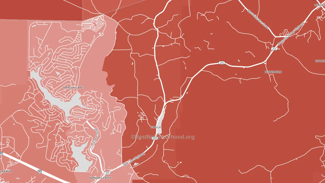 Sabula, PA block-group political-lean map