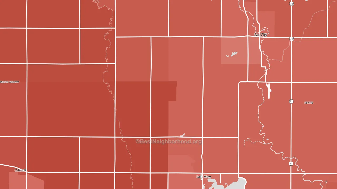 Sac County, IA block-group political-lean map