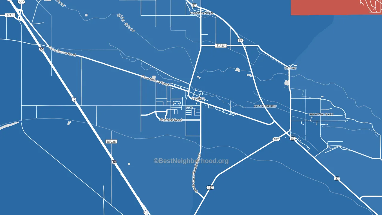 Sacaton, AZ block-group political-lean map