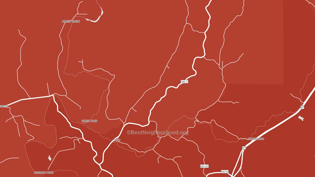 Saco, MO block-group political-lean map