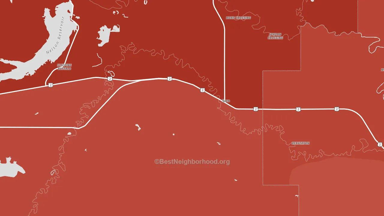Saco, MT block-group political-lean map
