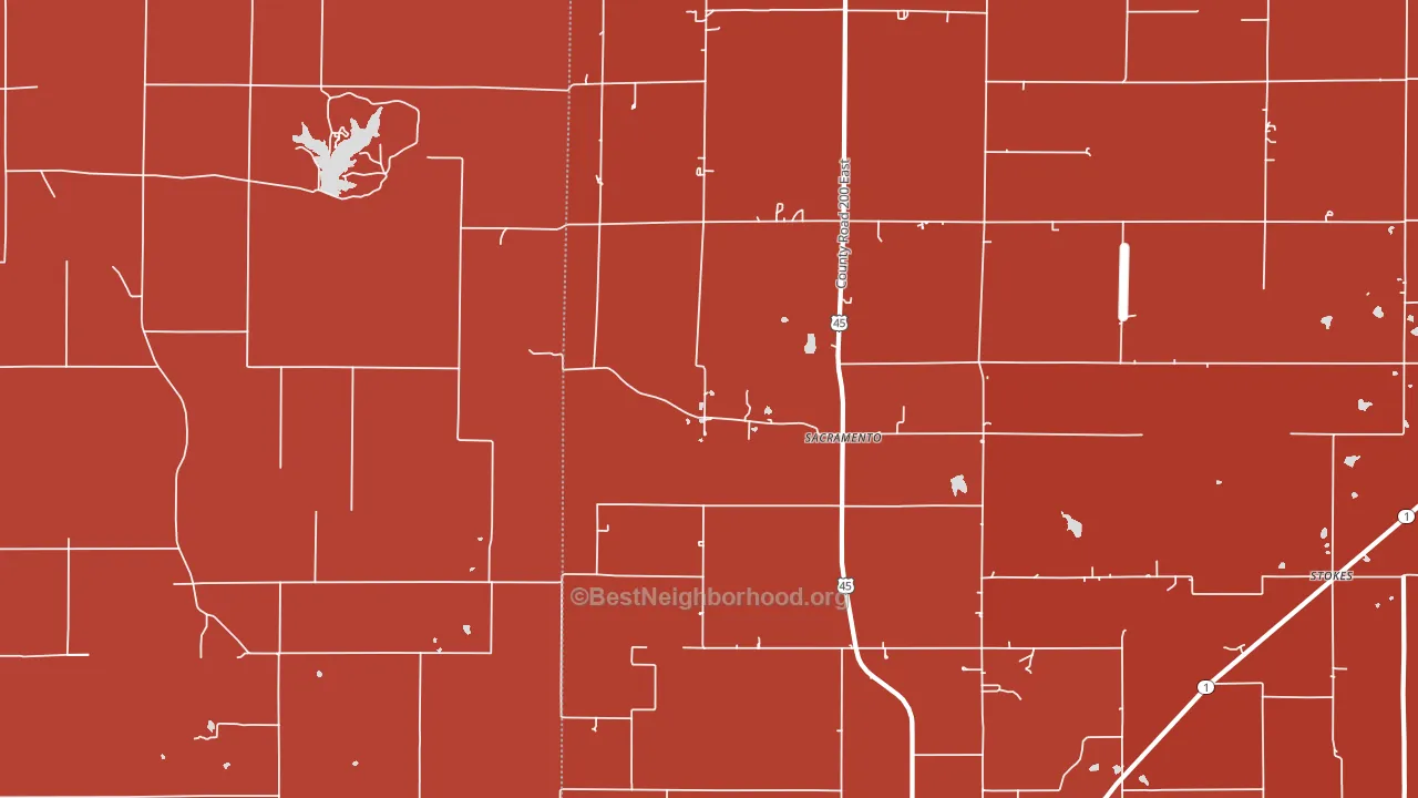Sacramento, IL block-group political-lean map