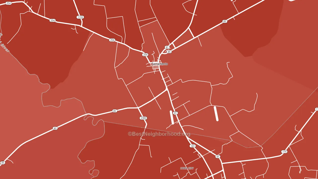 Sacramento, KY block-group political-lean map