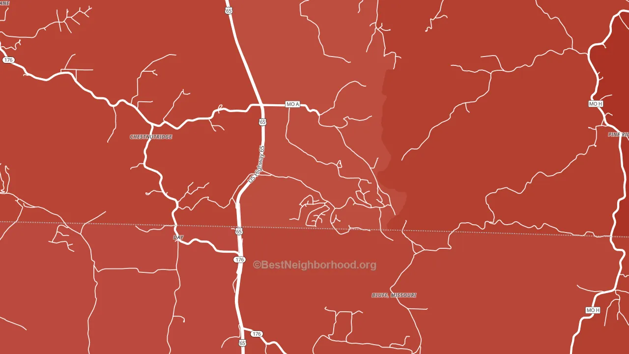 Saddlebrooke, MO block-group political-lean map