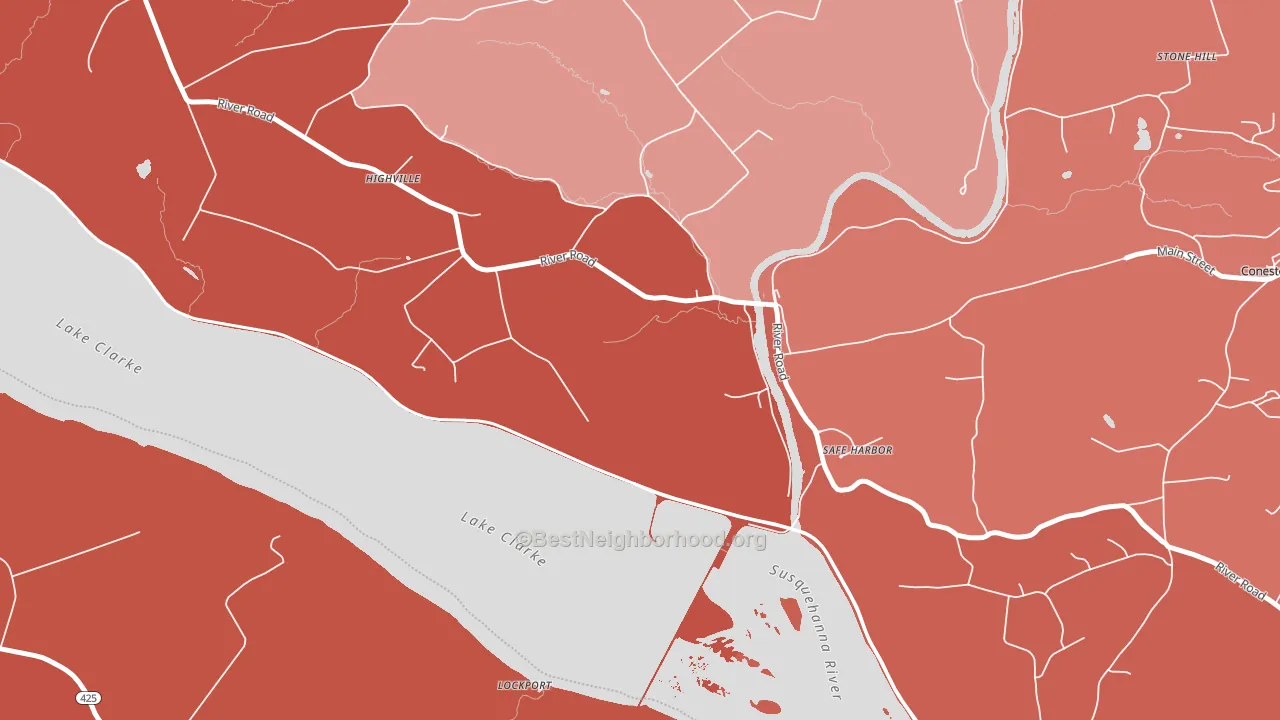 Safe Harbor, PA block-group political-lean map