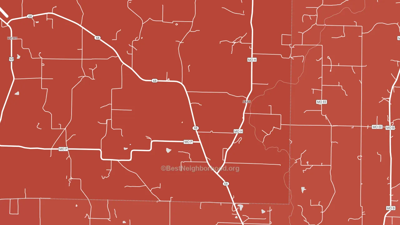 Safe, MO block-group political-lean map