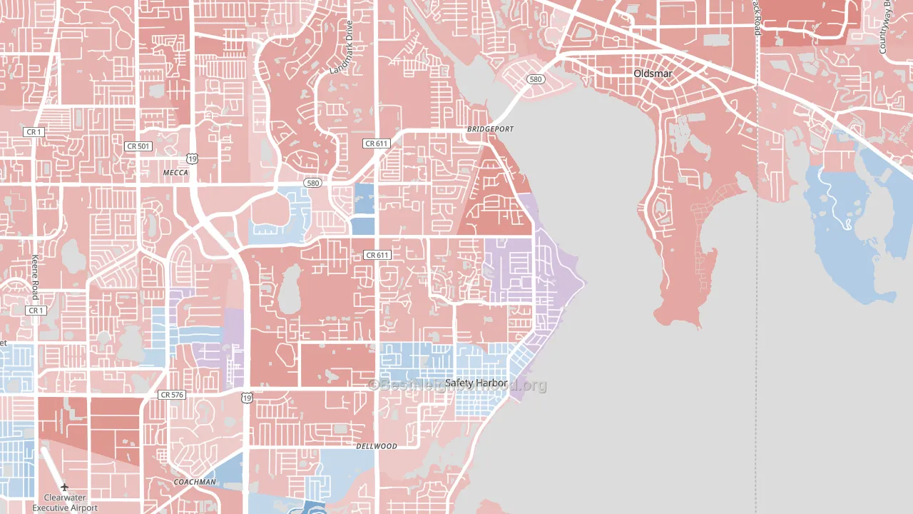 Safety Harbor, FL block-group political-lean map