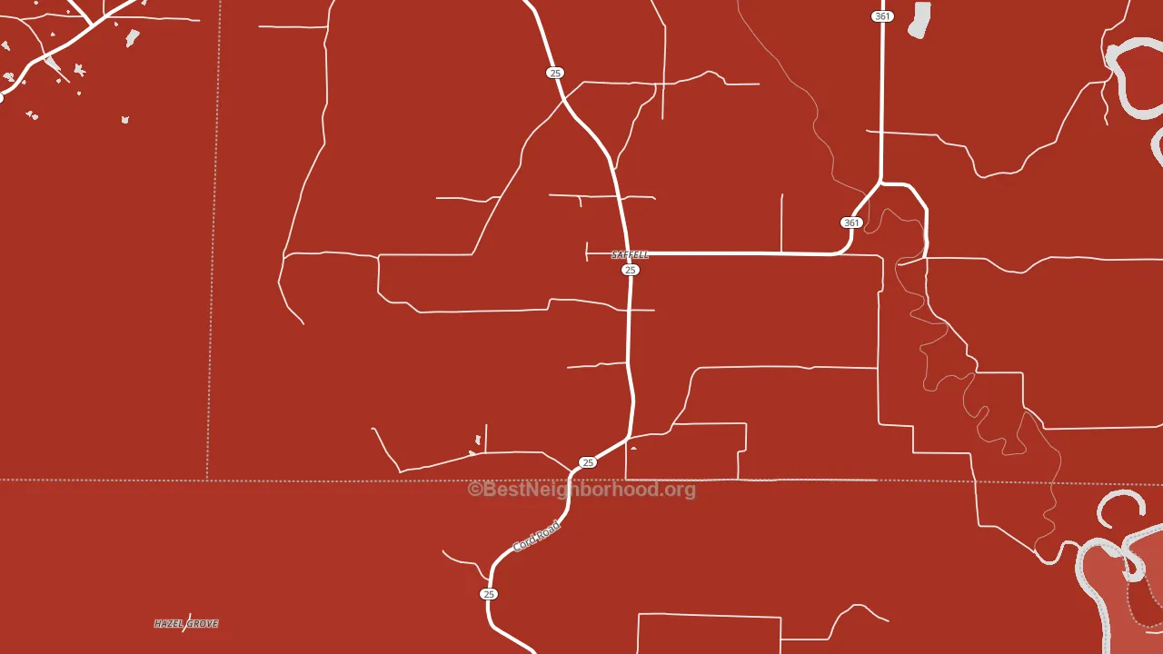 Saffell, AR block-group political-lean map