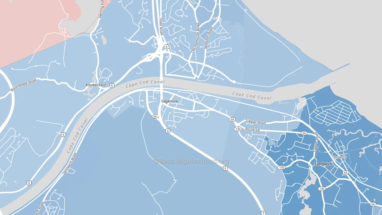 Sagamore, MA block-group political-lean map