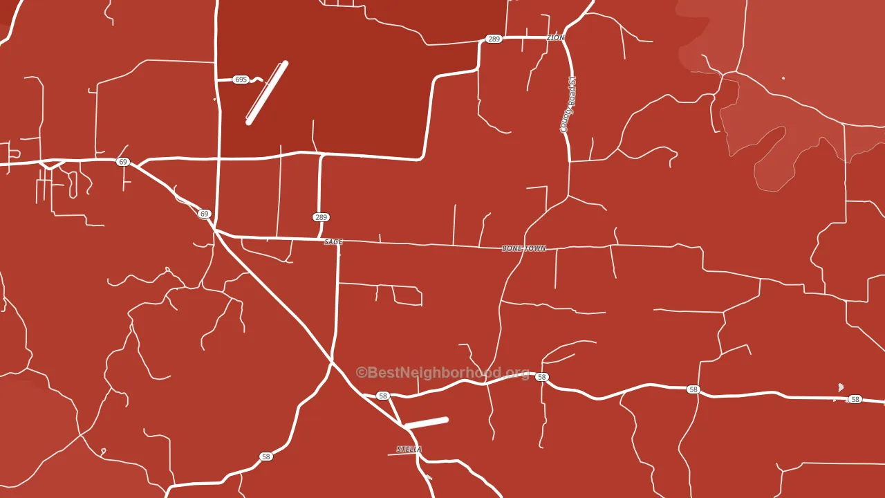Sage, AR block-group political-lean map